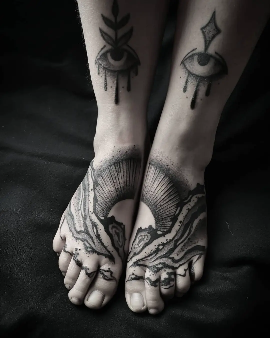 feet tattoo for men by saturnesept