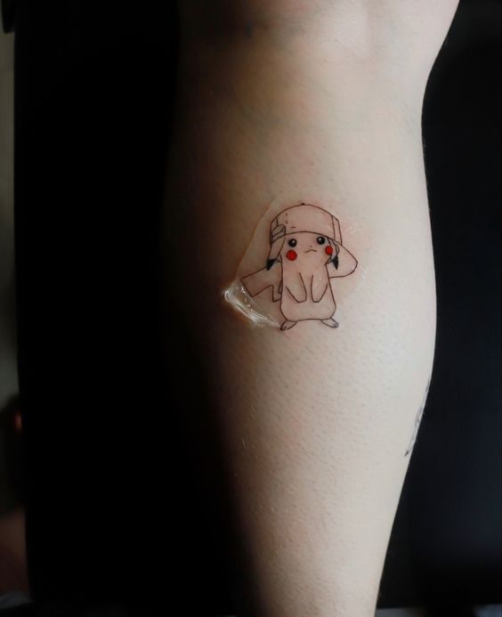fineline pikachu tattoo idea