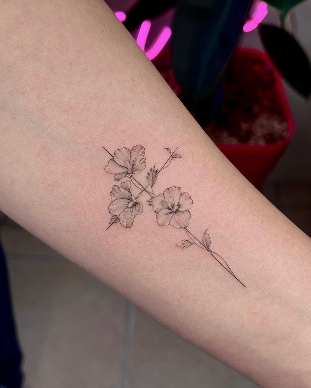 floral cross tattoo by haniye.bahrmi