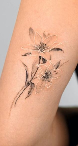 floral leaf tattoo