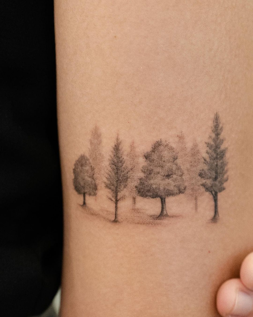 forearm forest design by woorin tattoo