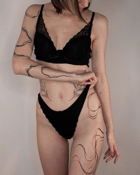 full body abstract tattoo