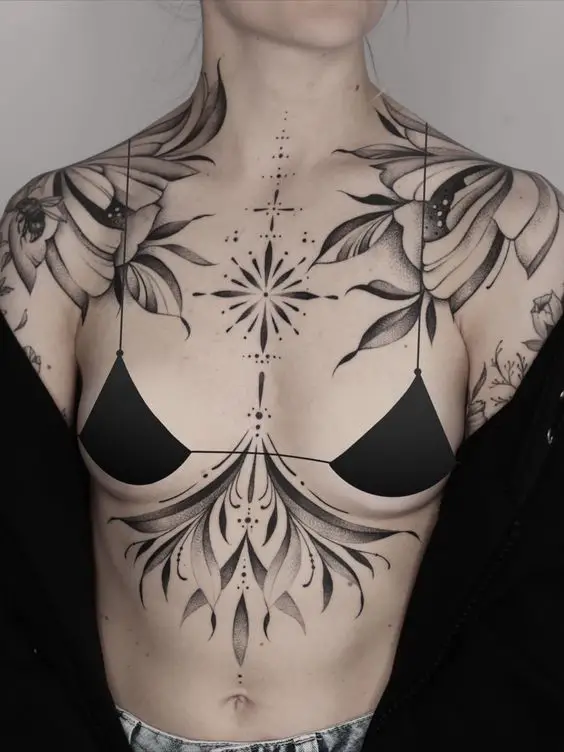 full body flower tattoos
