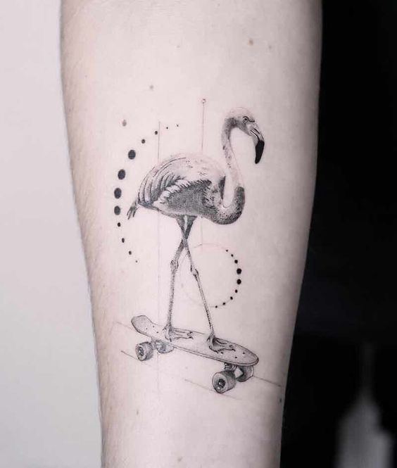 Flamingo tattoo by Andrea Morales | Photo 26675