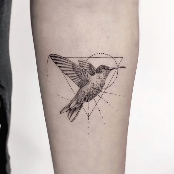 Minimalist hummingbird temporary tattoo, get it here