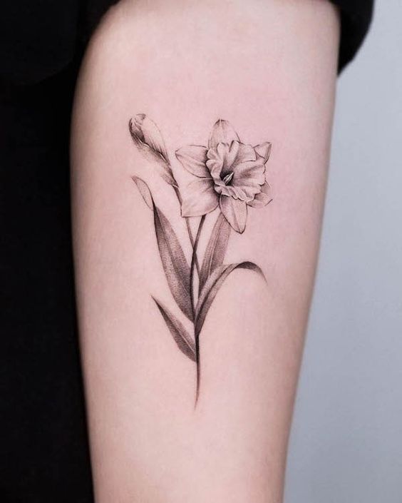 leaf and flower tattoo