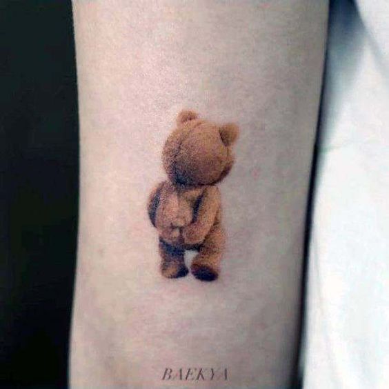 mini bear tattoo