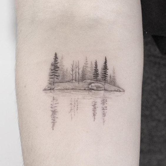 simple forest tattoo ideas