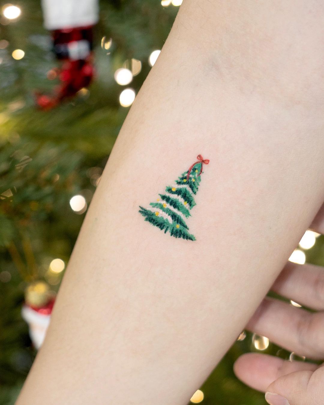 small and cute tree tattoo by ovenlee.tattoo