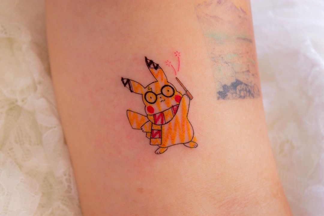 small pikachu design by chu.tattoos