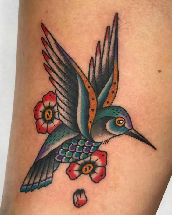traditional humming bird tattoos