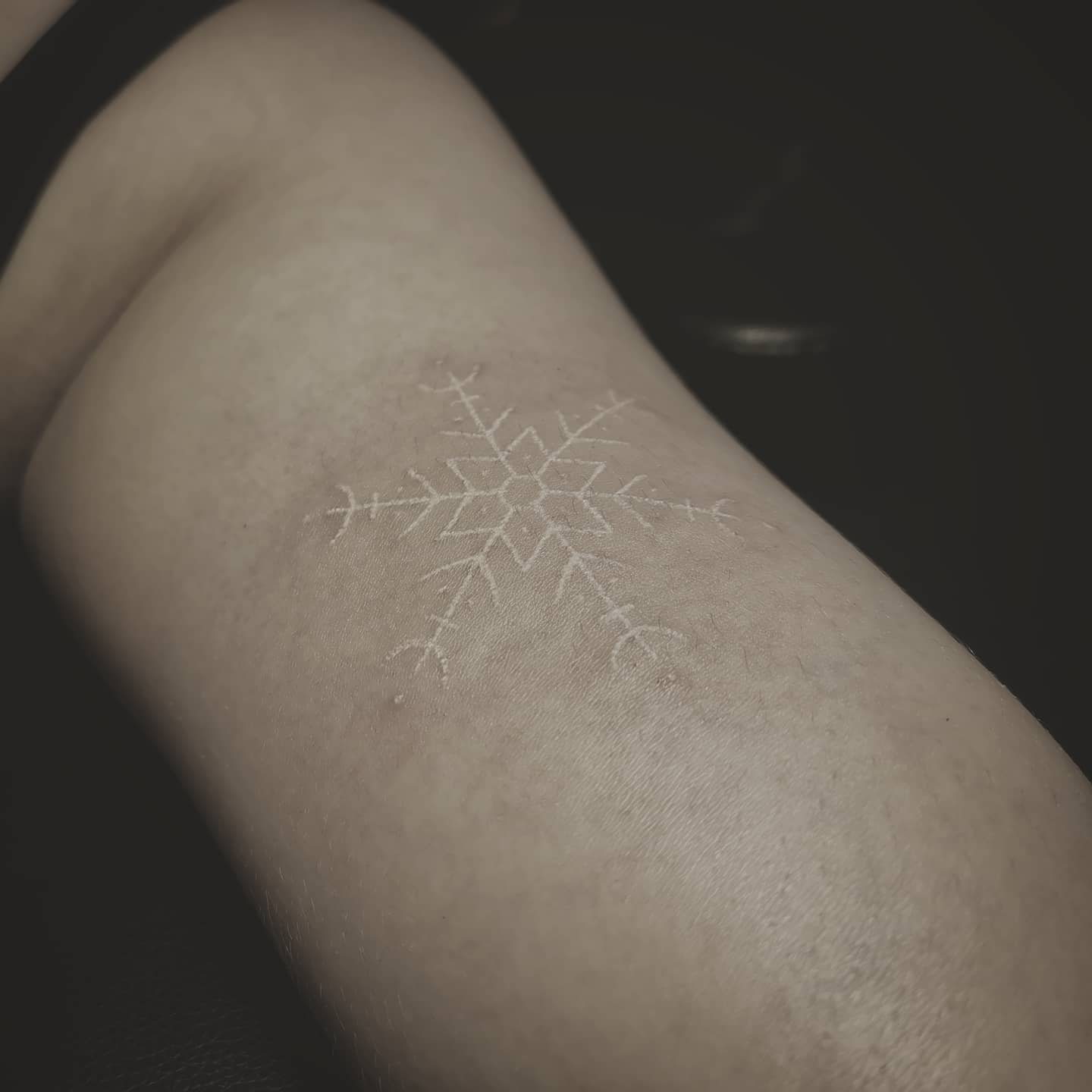 white snowflake tattoo by theravenfromthenorth