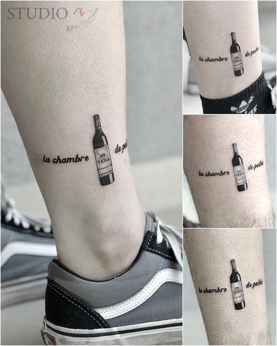 wine tattoo design for men by tattooist zec