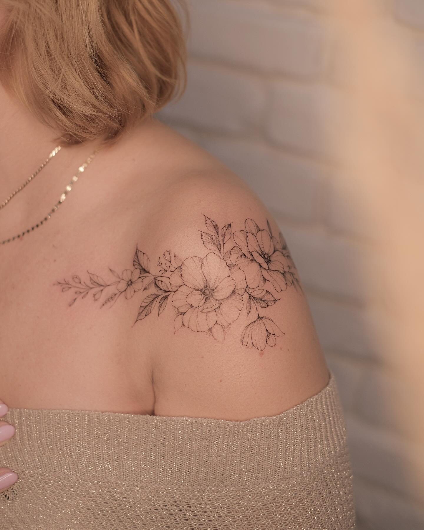 Black inked floral tattoo ideas by terryemi 3