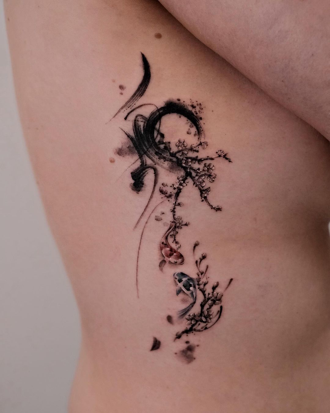 Cherry blossom tattoos for men by tattooist jaymee