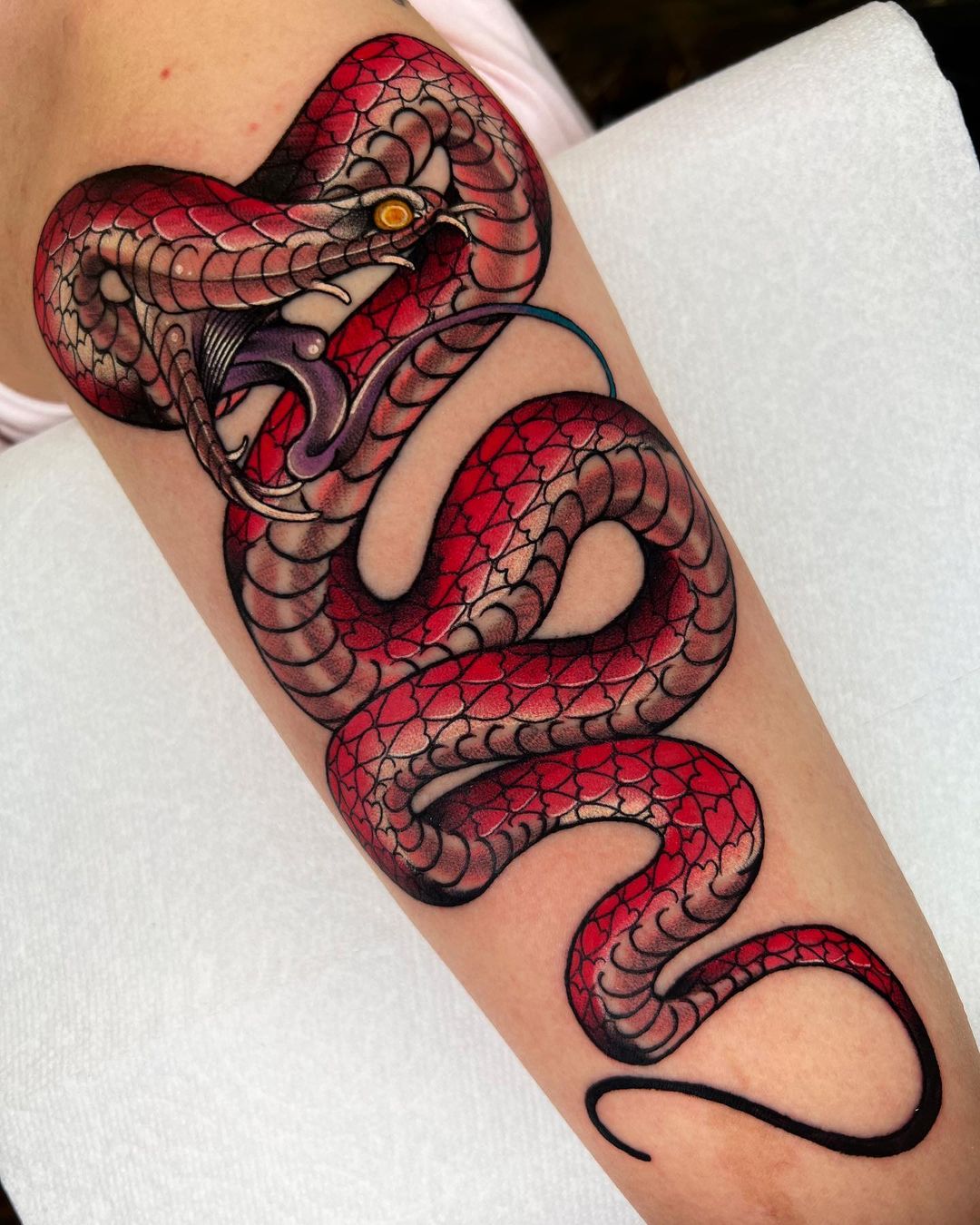 Japanese snake design by sulhong tattooer