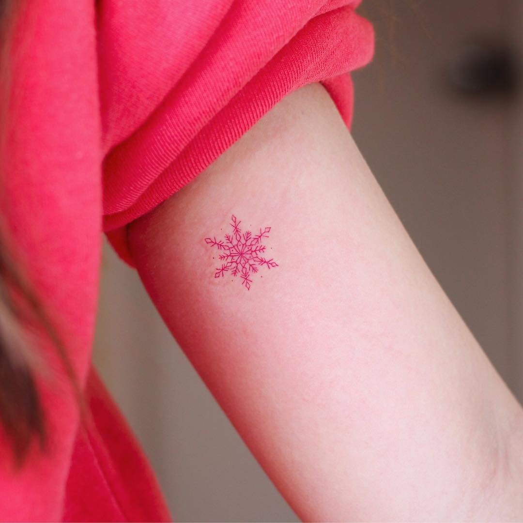 Minimal snowflake tattoos by vismstudio