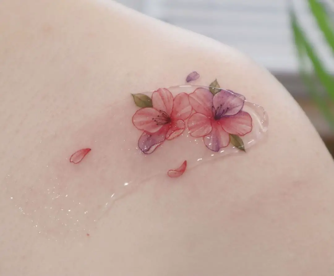 Small cherry blossom tattoos by siren ink