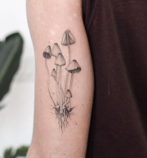 beautiful mushroom tattoo