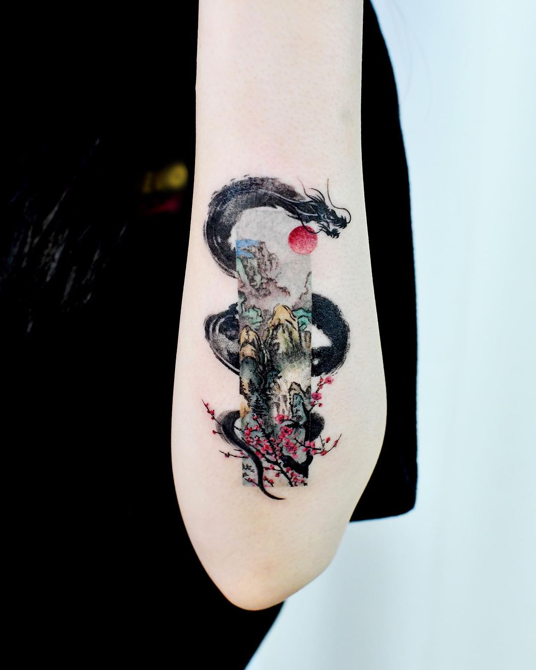 cherry blossom tattoo by thistle.tattoo