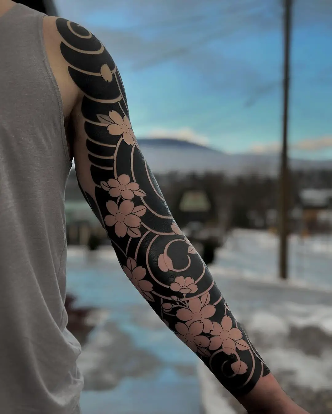 cherry blossom tattoo design by cody.tattoo