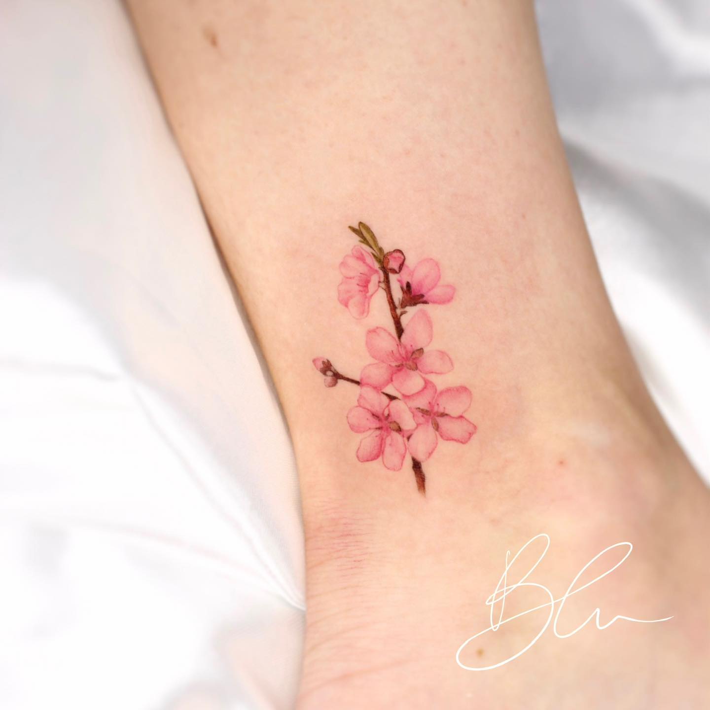 cherry blossom tattoo ideas by blu.tattoo
