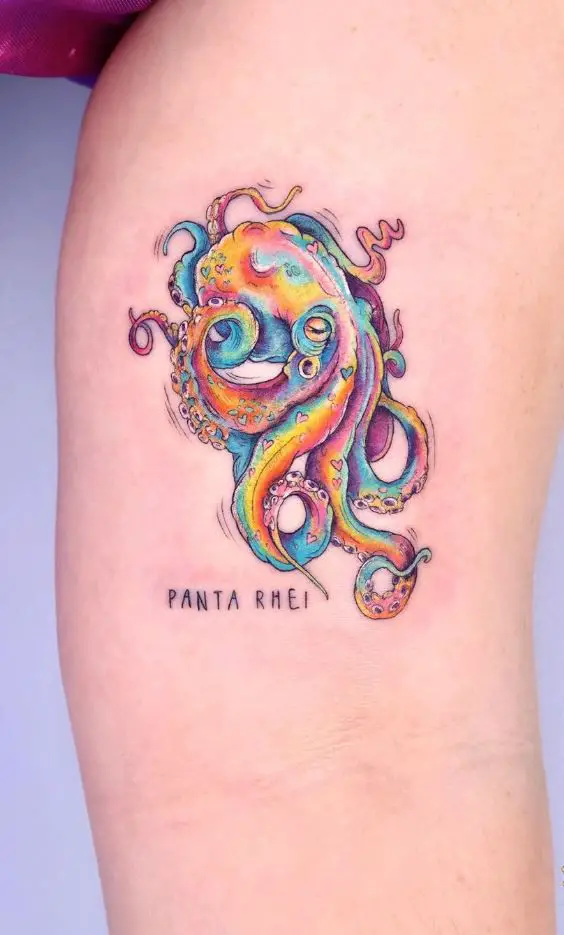 colorful octopus tattoo deisgn
