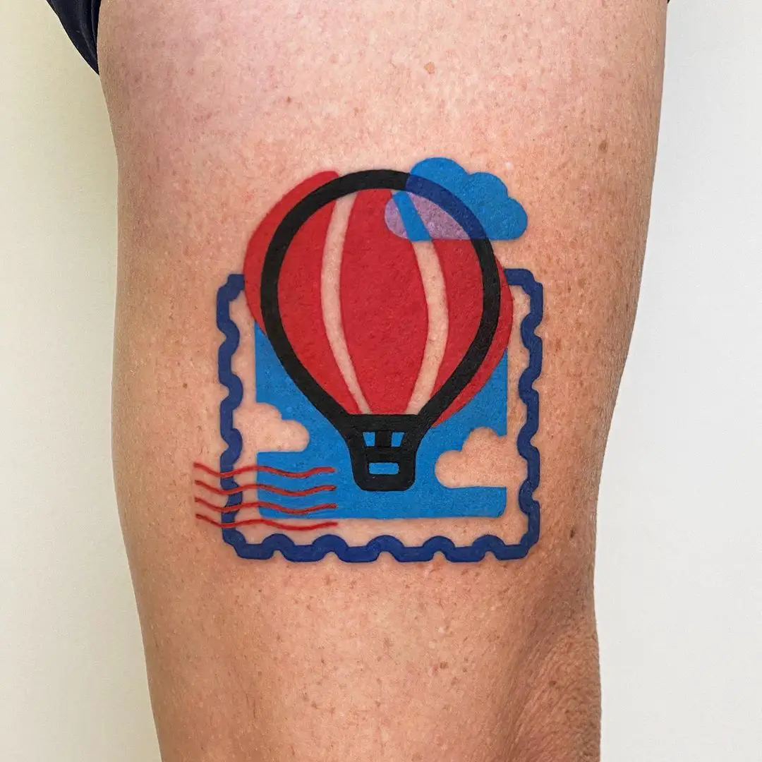 cute hot air balloon tattoo by mambotattooer