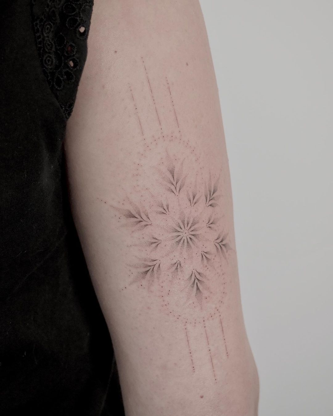 fineline snowflake tattoo by vanngucci