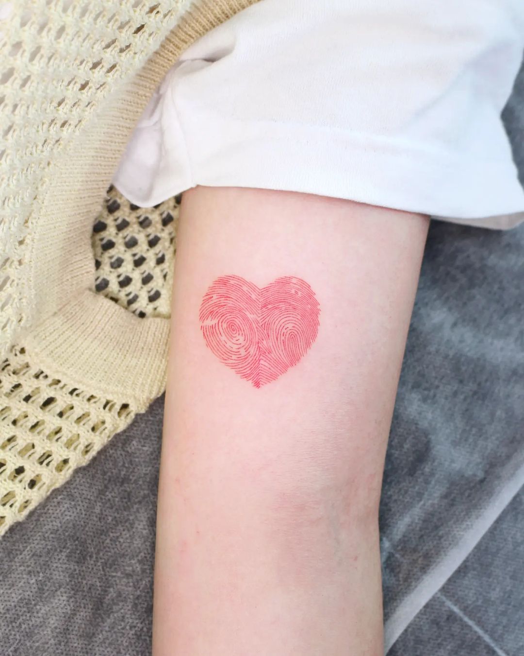 fingerprint heart tattoos by eins tattooer