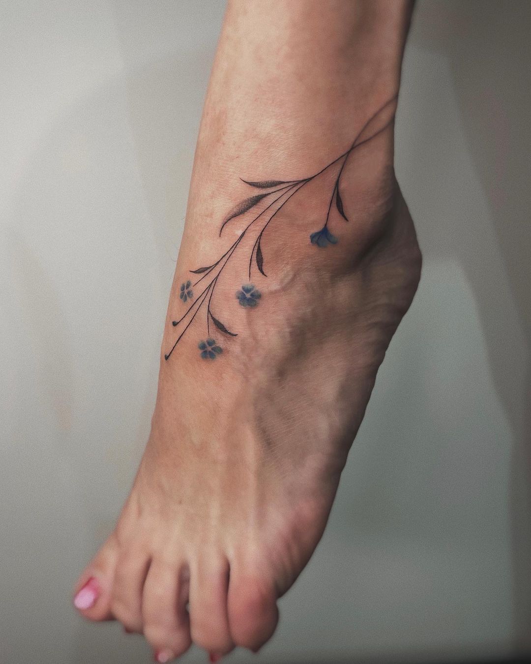 floral feet tattoos by jehlickou