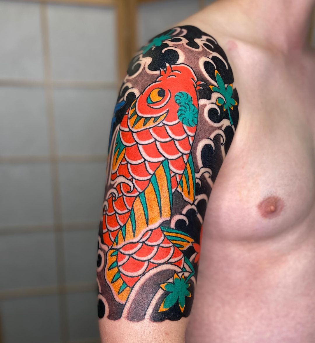 japanese fish tattoo by jensschnettler