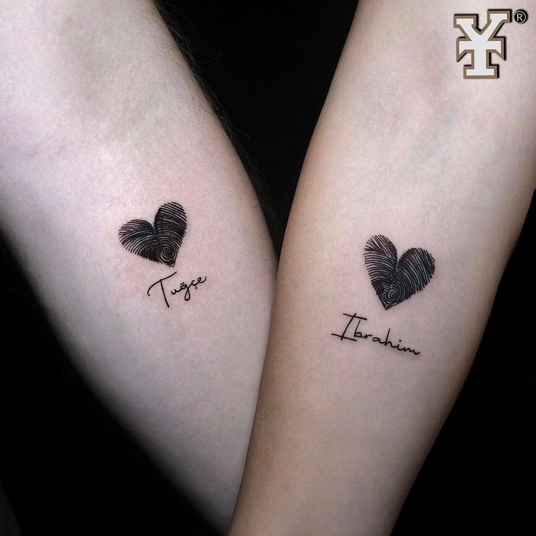 matching fingerprint tattoos by minimaltattooucyol