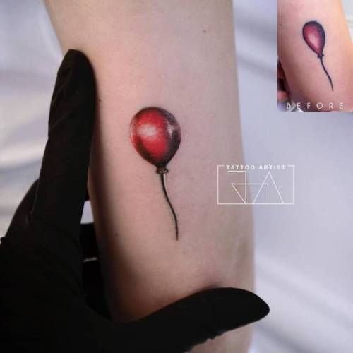 red balloon tattoo