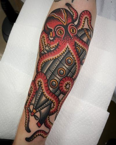 Traditional Octopus Tattoo Sleeve