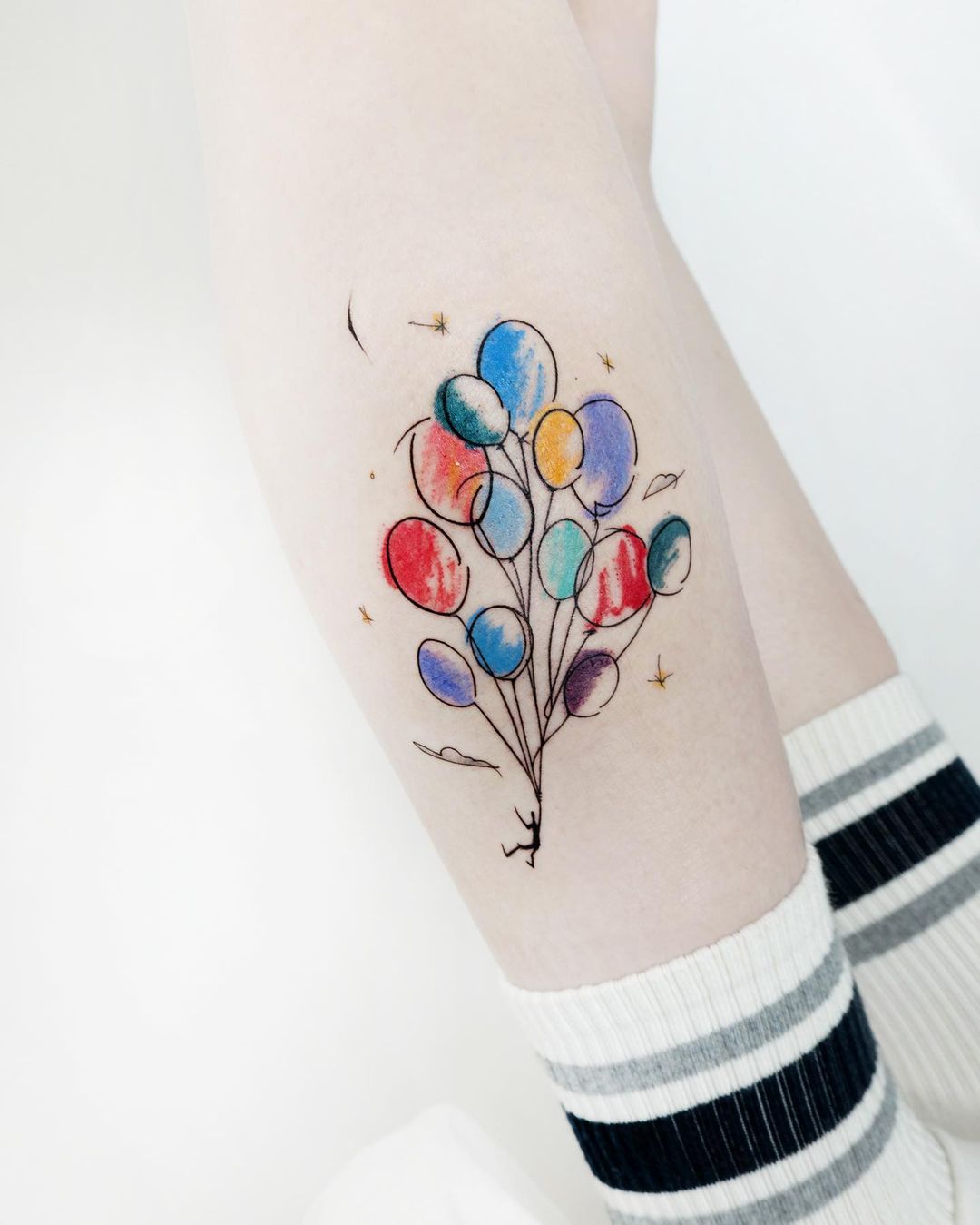 watercolor balloon tattoo by tattooist today do