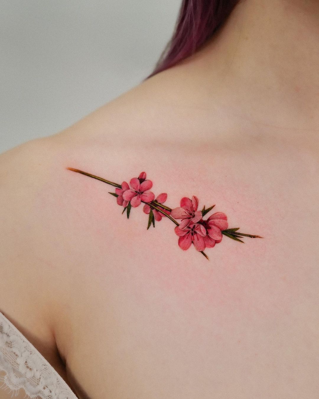 watercolor cherry blossom tattoo by frommay tat