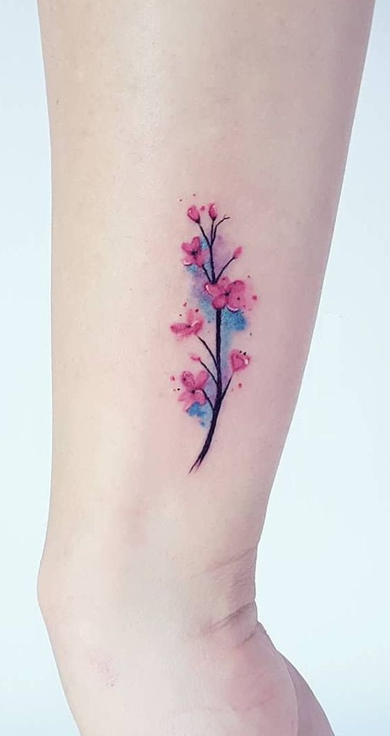 watercolor cherryblossom tattoos