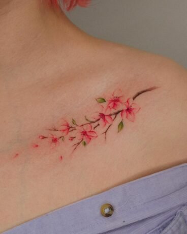 16 Beautiful Cherry Blossom Tattoo Ideas For Women To Express Blooming Love