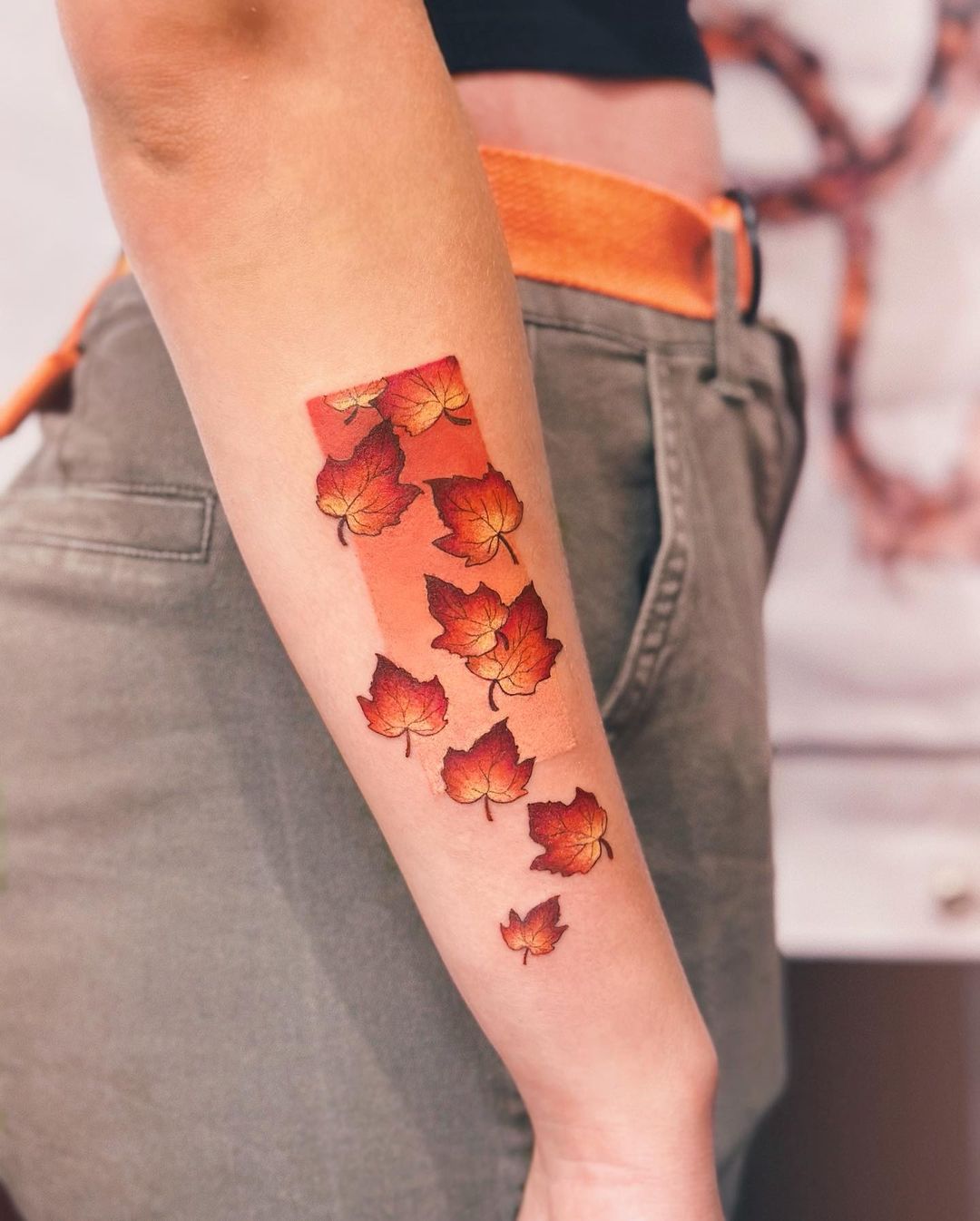 Autumn tattoo ideas on arm by gabyowl