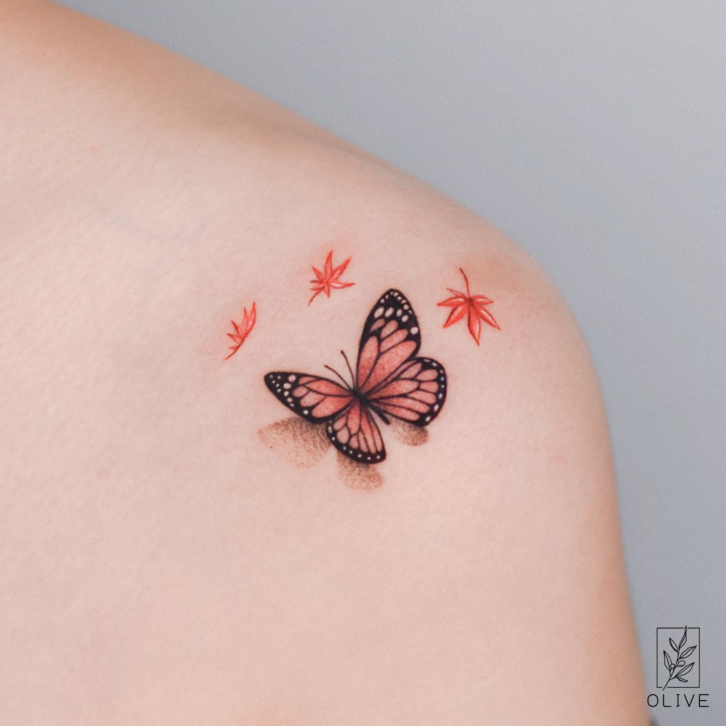 Cute autumn tattoo by olive ink b