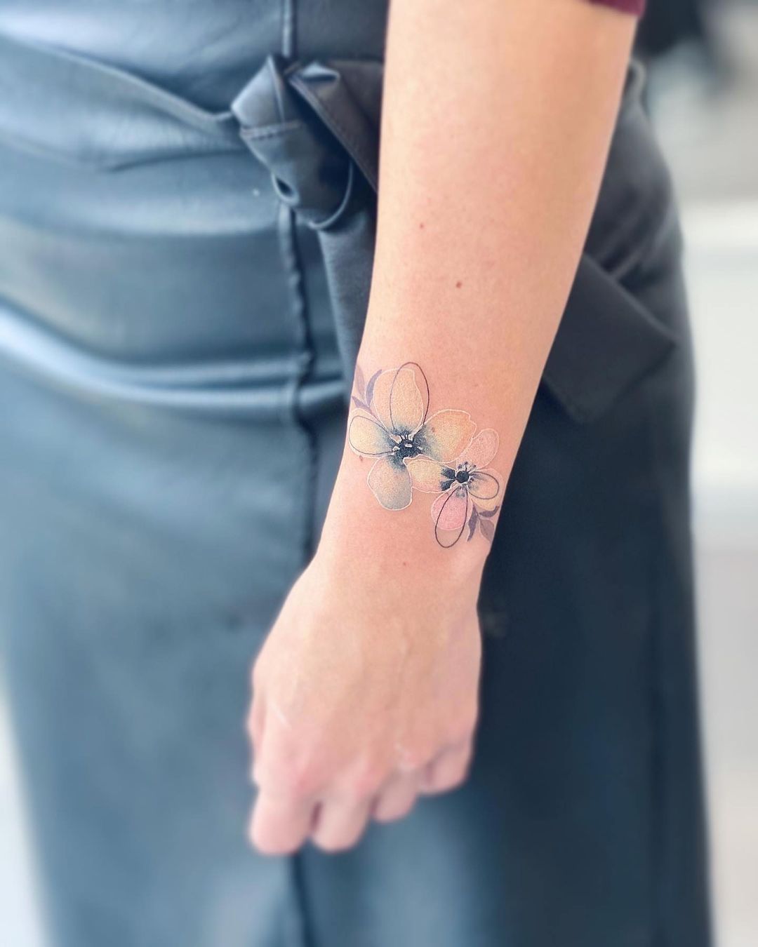 Realistic flower tattoos by sonia tessari