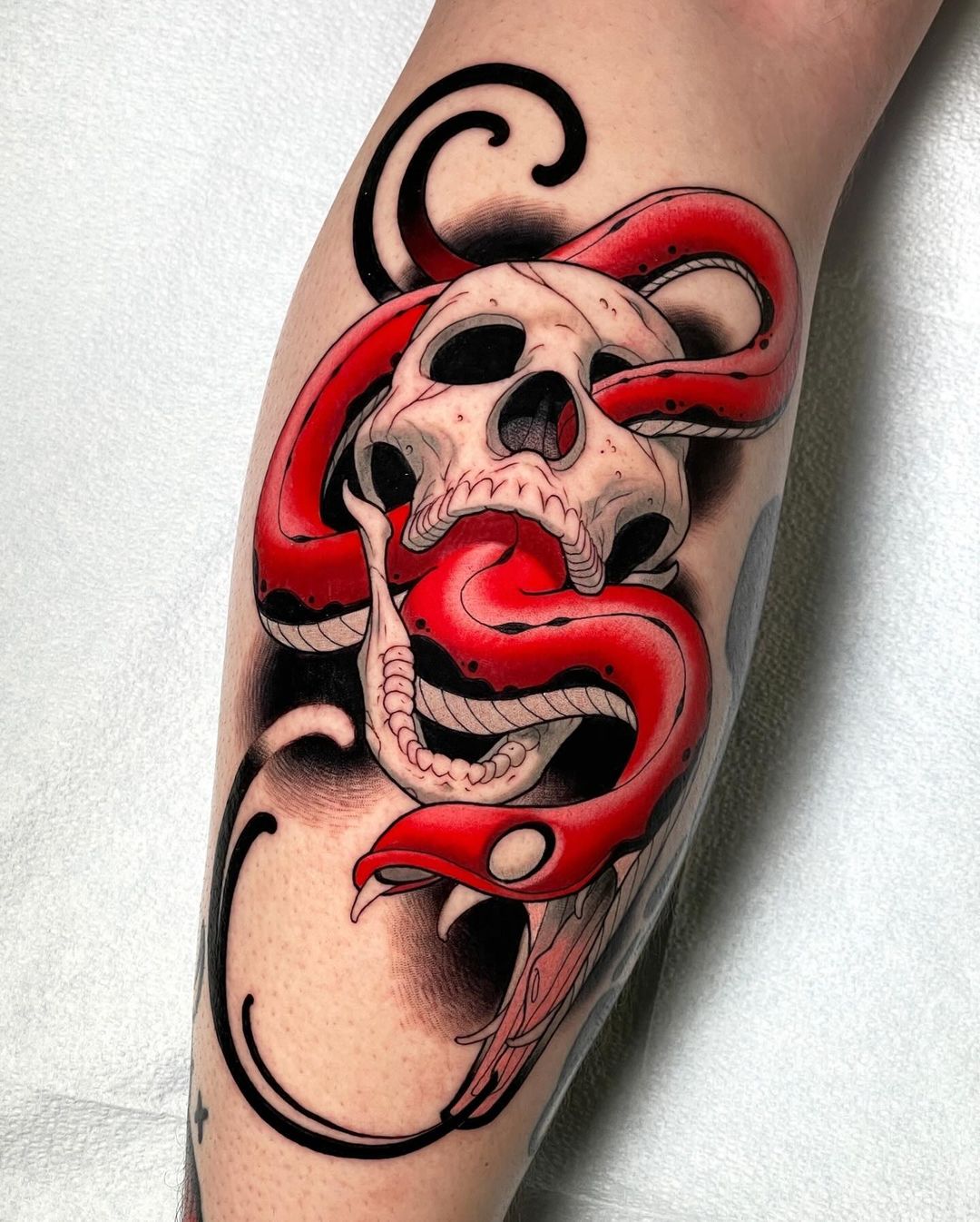 Snkae design for men by doom tattoo