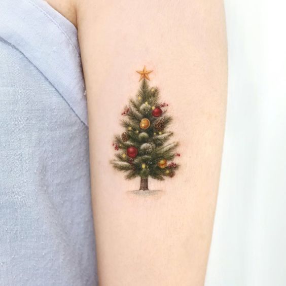 christmas tree tattoo