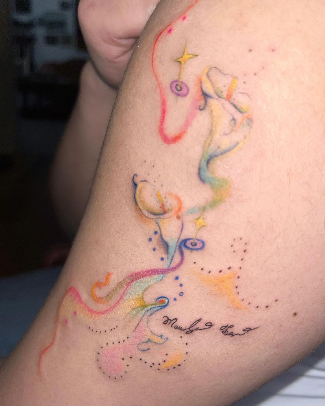 colorful abstrcta tattoo by zusam.ttt