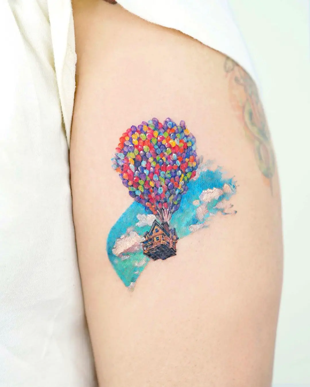 colorful balloon tattoo deisgn by tilda tattoo