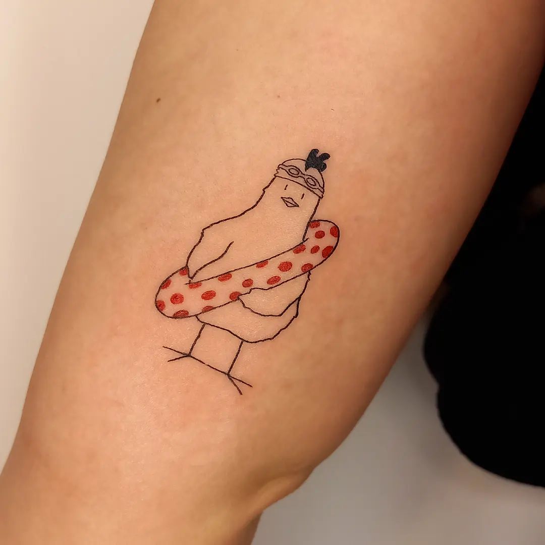 Tattoo design of home and chicken leg Royalty Free Vector