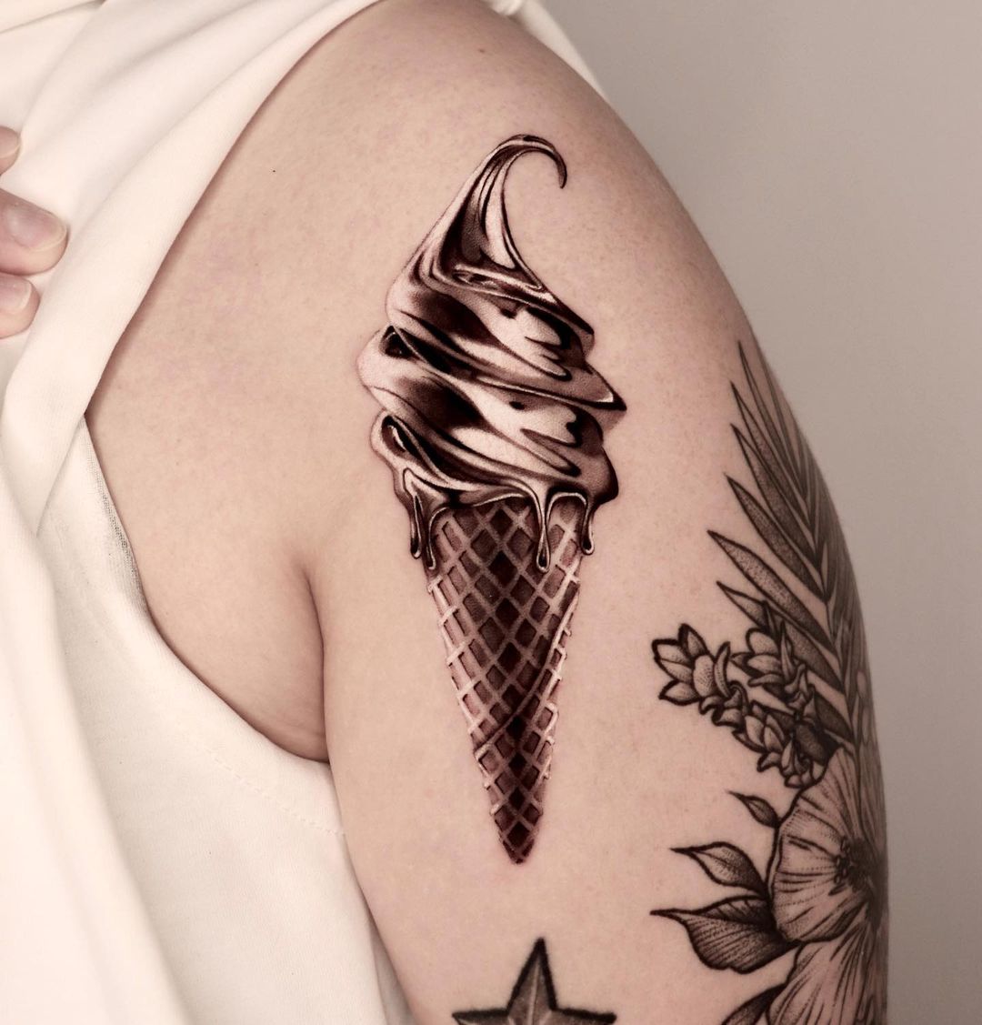ice cream tattoos by chan white