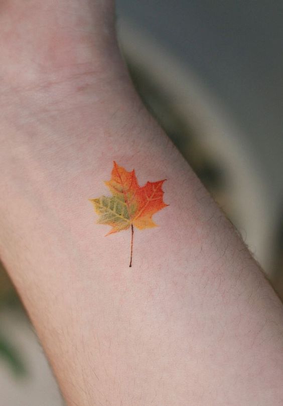 realistic autumn tattoo