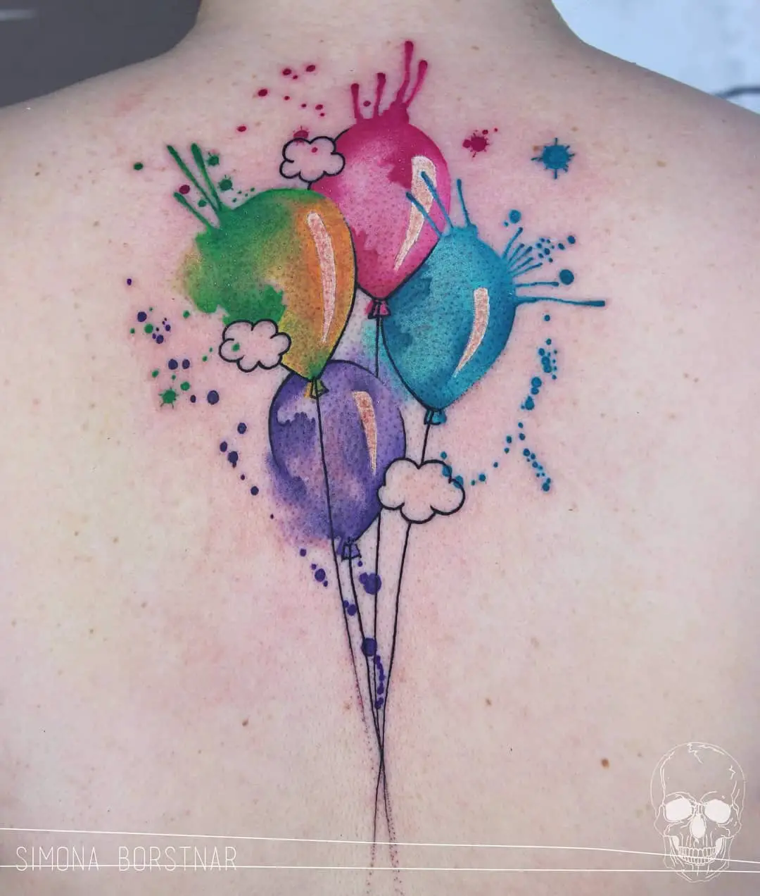 watercolor balloon design by simona tavcitattoo
